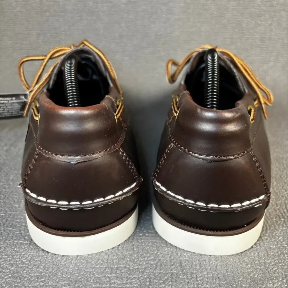 🔴 Thom McAn Bruce Men`s Size 11 Brown Casual Boat Shoes 20281